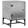 Tables de chevet et portes vitrées 2 pcs gris béton 35x37x50 cm 623071623071