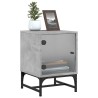 Tables de chevet et portes vitrées 2 pcs gris béton 35x37x50 cm 623071623071