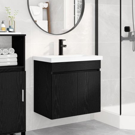 Meuble de salle de bain avec robinet Chêne noir 623072623072