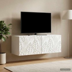 Meuble TV mural 98 x 31 cm Blanc Bois d'ingénierie 623075623075