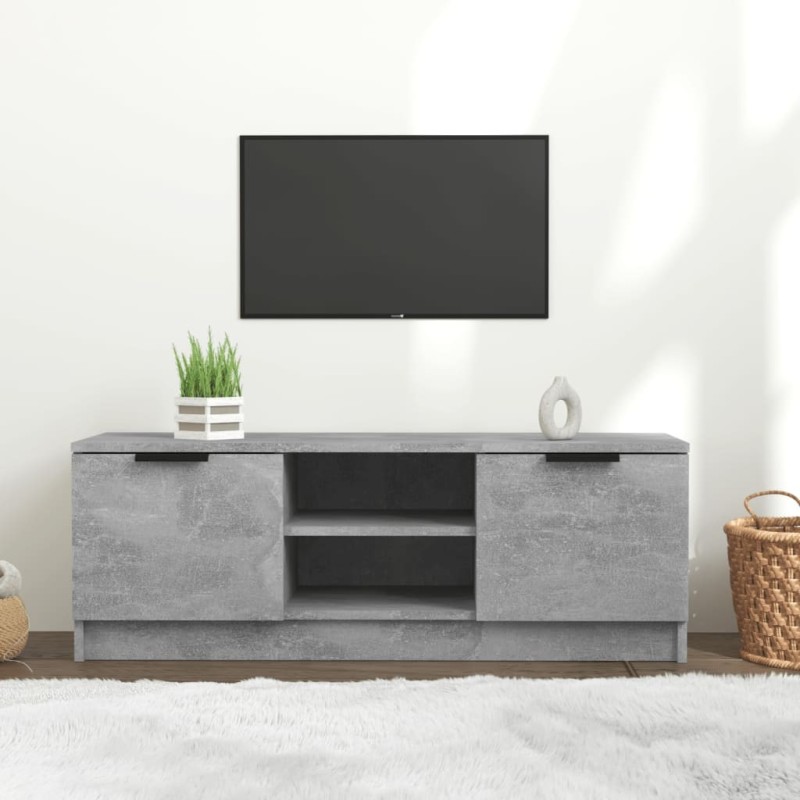 Meuble TV Gris béton 102x35x36,5 cm Bois d'ingénierie 623076623076