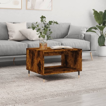 Table basse chêne fumé 60x50x40 cm bois d'ingénierie 623077623077