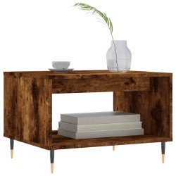Table basse chêne fumé 60x50x40 cm bois d'ingénierie 623077623077