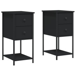 Tables de chevet 2 pcs noir 32x42x70 cm bois d'ingénierie 623085623085