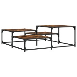 Table basse chêne fumé 107x107x40 cm bois d'ingénierie 623086623086