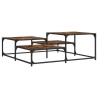Table basse chêne fumé 107x107x40 cm bois d'ingénierie 623086623086