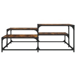 Table basse chêne fumé 107x107x40 cm bois d'ingénierie 623086623086