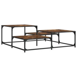 Table basse chêne fumé 107x107x40 cm bois d'ingénierie 623086623086