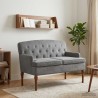 Canapé love seat avec capitonnage en boutons Gris foncé Velours 623090623090
