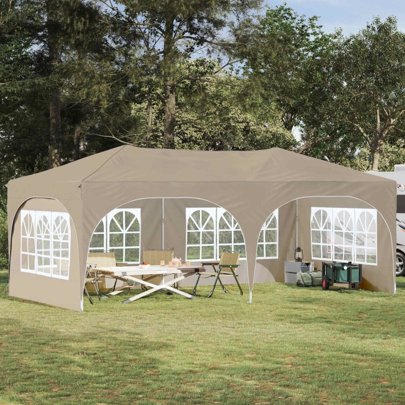 Tente de fête pop-up 575 x 288 x 245 cm Crème Tissu Oxford 623091623091