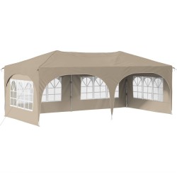 Tente de fête pop-up 575 x 288 x 245 cm Crème Tissu Oxford 623091623091