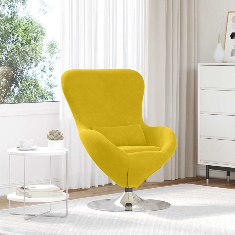 Fauteuil œuf Jaune Velours 623095623095