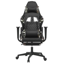 Chaise de jeu avec repose-pied Noir et camouflage Similicuir 623096623096