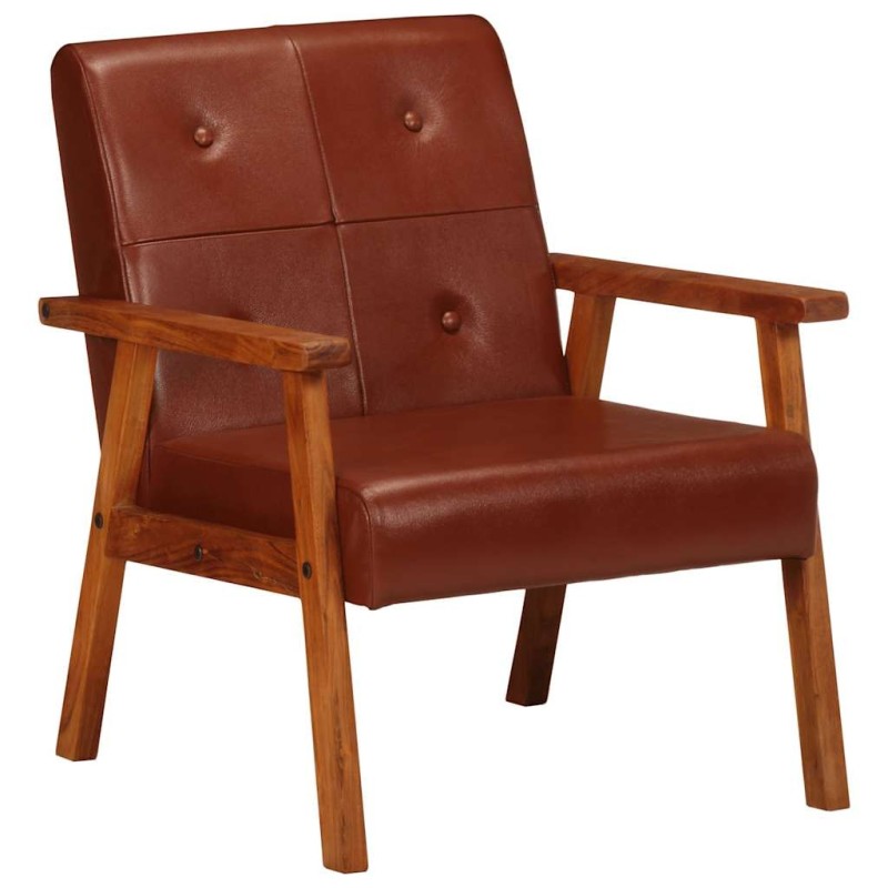 Fauteuil marron cuir véritable 623097623097