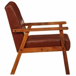 Fauteuil marron cuir véritable 623097623097