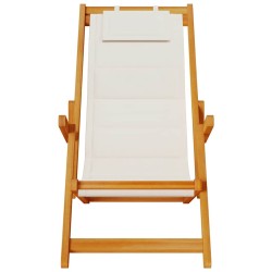 Chaise pliante avec accoudoirs en bois d'acacia gris clair et textilène 623098623098