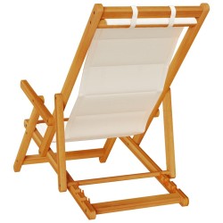 Chaise pliante avec accoudoirs en bois d'acacia gris clair et textilène 623098623098
