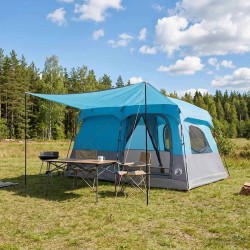 Tente familiale avec toit Bleu 380 x 260 x 190 cm Polyester 623100623100