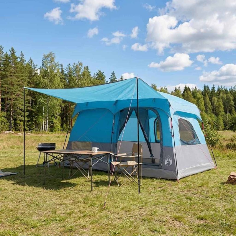 Tente familiale avec toit Bleu 380 x 260 x 190 cm Polyester 623100623100