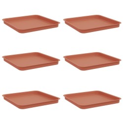 Plateau carré à fleurs 6 pcs Rouge brique 36 x 36 x 2.5 cm 623103623103