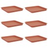 Plateau carré à fleurs 6 pcs Rouge brique 36 x 36 x 2.5 cm 623103623103