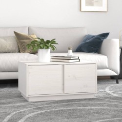 Table basse Blanc 80x50x40 cm Bois massif de pin 623104623104