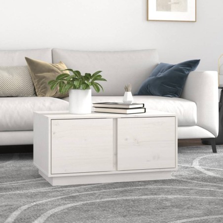 Table basse Blanc 80x50x40 cm Bois massif de pin 623104623104