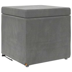 Tabouret Gris foncé 41 x 41 x 40 cm Velours et Bois Composite 623112623112