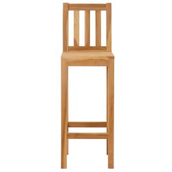 Tabouret de bar 2 pcs Naturel Bois de teck massif 623113623113