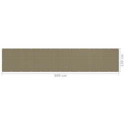 Écran de balcon Taupe 120x600 cm PEHD 623115623115