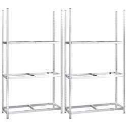 Porte-pneus à 3 niveaux 2 pcs Argenté 110x40x200 cm Acier 623116623116