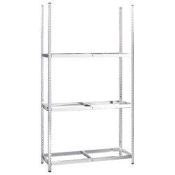 Porte-pneus à 3 niveaux 2 pcs Argenté 110x40x200 cm Acier 623116623116