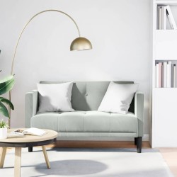 Canapé deux places gris clair 111 cm velours 623117623117