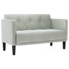 Canapé deux places gris clair 111 cm velours 623117623117