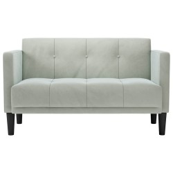 Canapé deux places gris clair 111 cm velours 623117623117