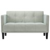 Canapé deux places gris clair 111 cm velours 623117623117