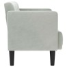 Canapé deux places gris clair 111 cm velours 623117623117