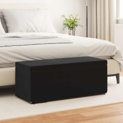Tabouret Noir 101 x 41 x 40 cm Velours et Bois Composite 623123623123