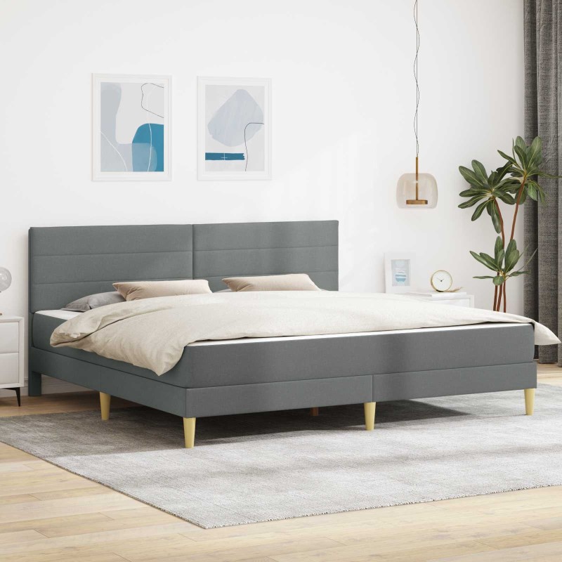Cadre de lit Gris foncé 180 x 200 cm Polyester 623129623129