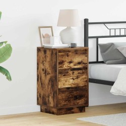 Cabinet de chevet avec tiroir Chêne fumé 39 x 34,5 x 65 cm 623132623132