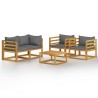 Salon de jardin 5 pcs avec coussin Bois d'acacia solide 623133623133