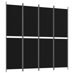 Cloison de séparation 4 panneaux Noir 200x200 cm Tissu 623135623135