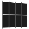Cloison de séparation 4 panneaux Noir 200x200 cm Tissu 623135623135