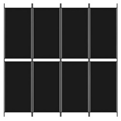Cloison de séparation 4 panneaux Noir 200x200 cm Tissu 623135623135
