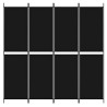 Cloison de séparation 4 panneaux Noir 200x200 cm Tissu 623135623135