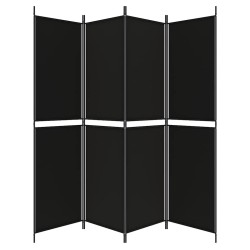 Cloison de séparation 4 panneaux Noir 200x200 cm Tissu 623135623135