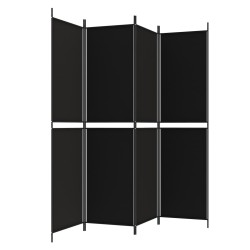 Cloison de séparation 4 panneaux Noir 200x200 cm Tissu 623135623135