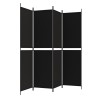 Cloison de séparation 4 panneaux Noir 200x200 cm Tissu 623135623135