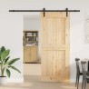 Porte coulissante NARVIK Naturel et noir 95 x 210 cm (213,5 cm) 623136623136