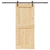 Porte coulissante NARVIK Naturel et noir 95 x 210 cm (213,5 cm) 623136623136